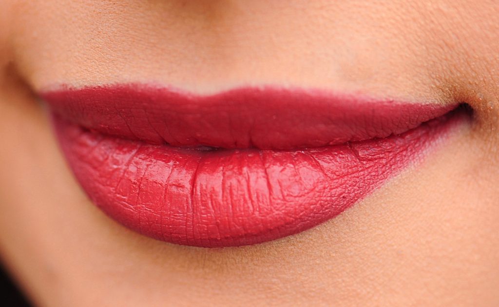 Red, full lips courtesy of Volbella Lip Enhancements michigan