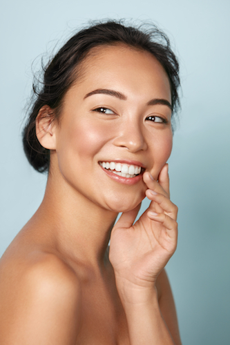 woman with clear skin